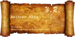 Weitner Rita névjegykártya