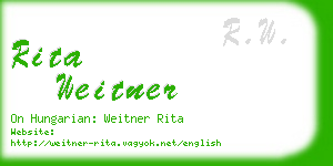 rita weitner business card